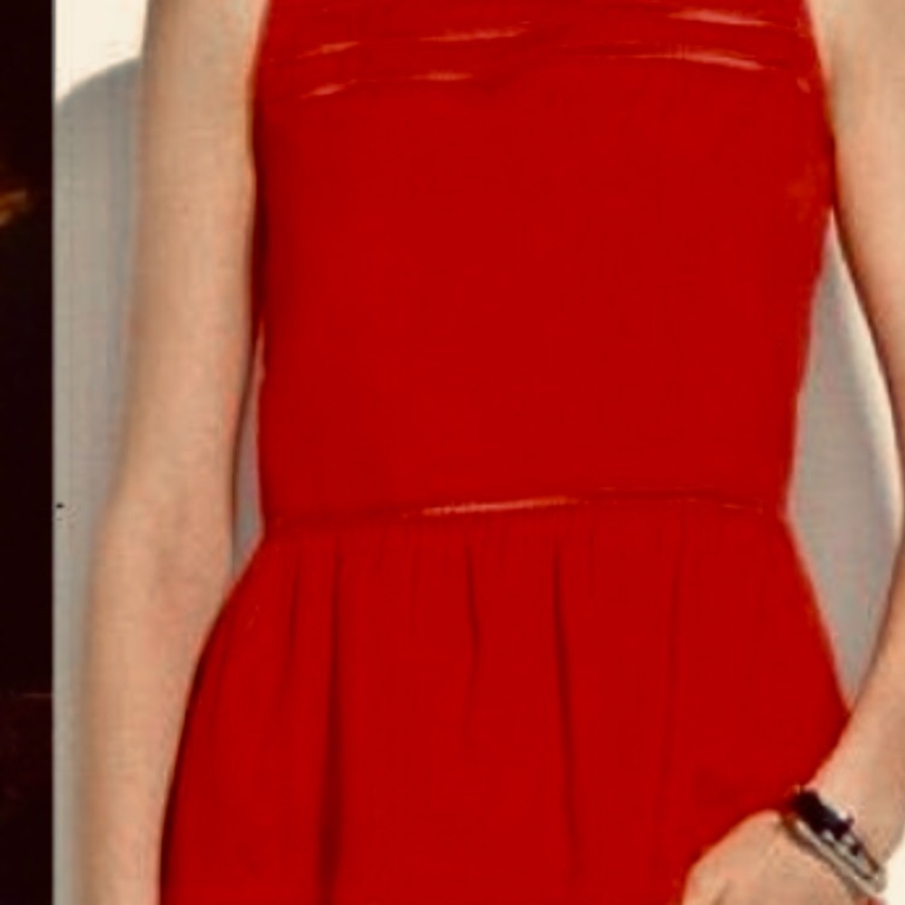 Madewell red peplum sleeveless top
